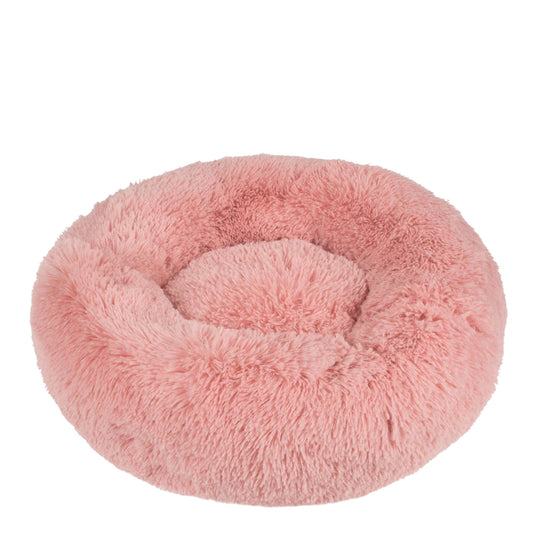 Comfortabele Pluche Donut Hondenmand - Roze Kleur - Maat S (50 cm)